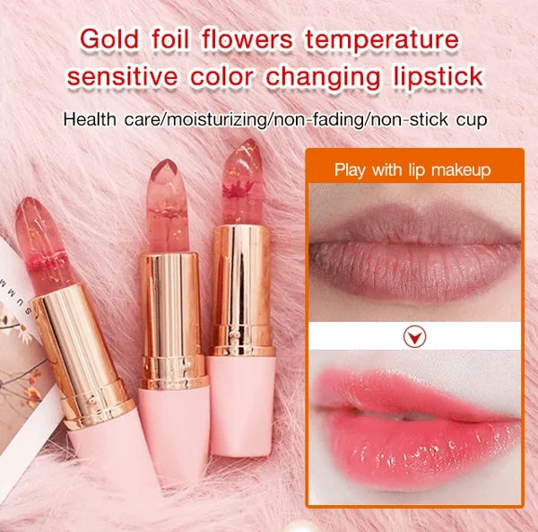 (đ„BUY 1GET 1 FREE )-Crystal Jelly Flower Color Changing Lipstick-âš