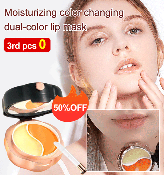 Moisturizing color changing dual-color lip mask