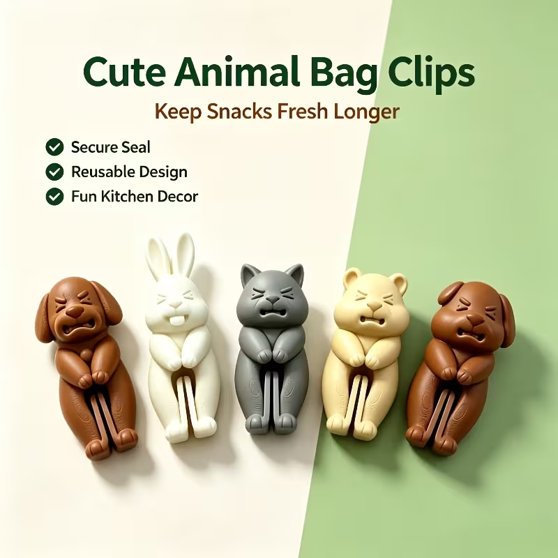 Creative 3D Animal Squad Snack Sealing Clips