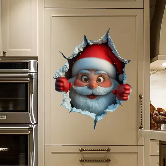 🎄❄️ Christmas Early-Bird Special – 50% Off!! 🎅 “Santa’s Surprise” 3D Wall Decal