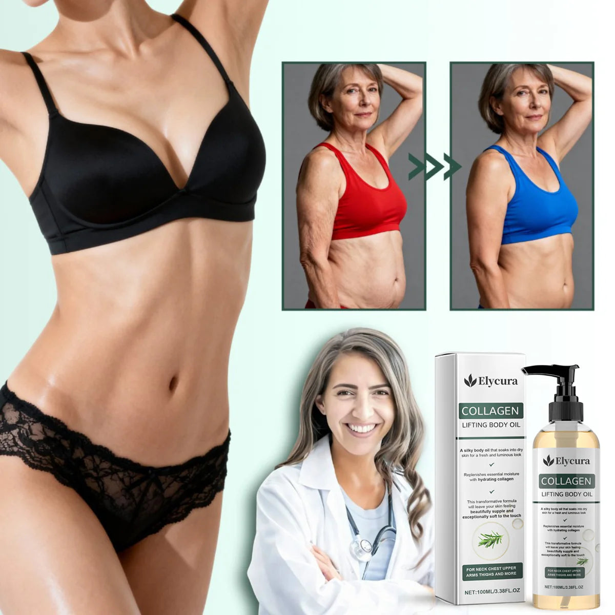 Elycura™ Collagen Oil | Tightens and lifts sagging skin by 98% within 24 hours