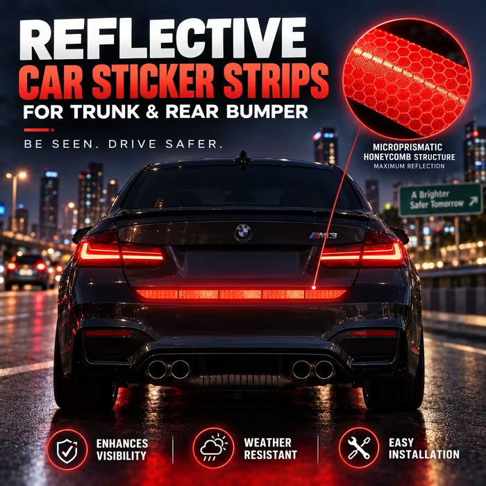 🚗 Reflective Car Sticker Strips for Trunk & Rear Bumper