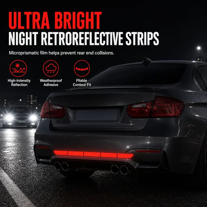 🚗 Reflective Car Sticker Strips for Trunk & Rear Bumper