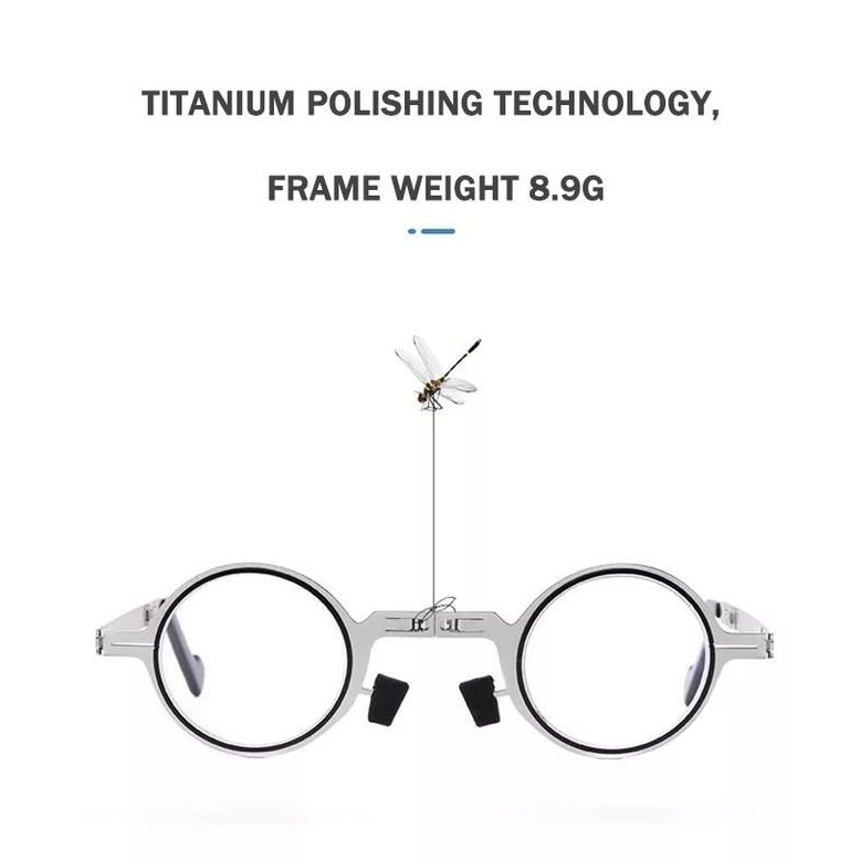 Ultra Light Titanium Material Screwless Foldable Reading Glasses