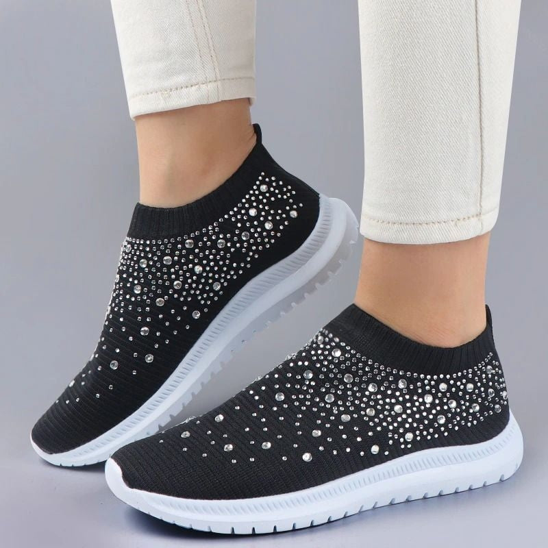 Womens Rhinestone Sports shoes Mesh shoes