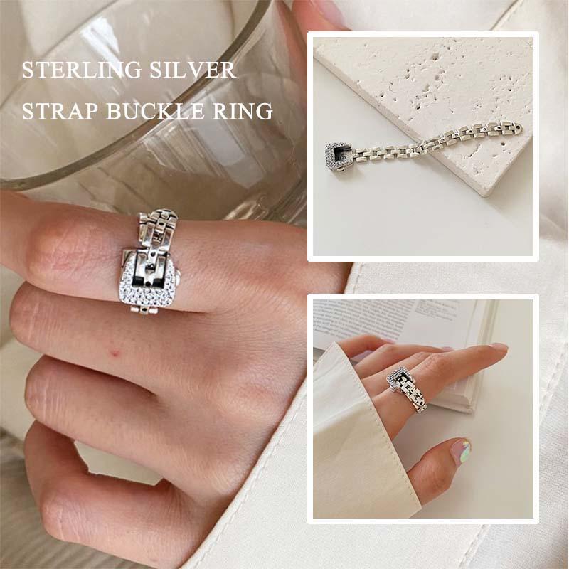 Sterling Silver Strap Buckle Ring