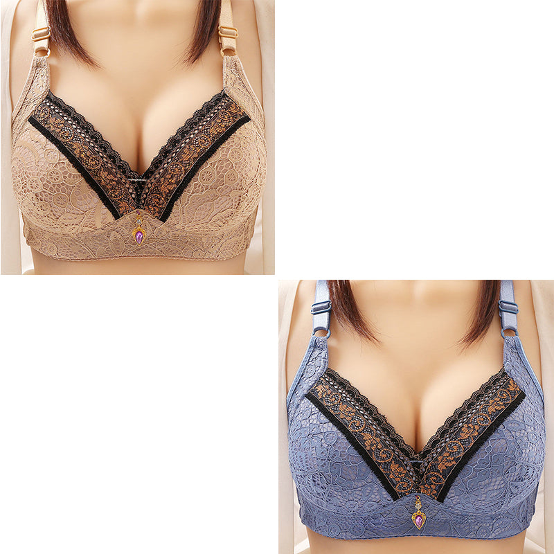Womens sexy push up anti sagging no steel ring thin bra
