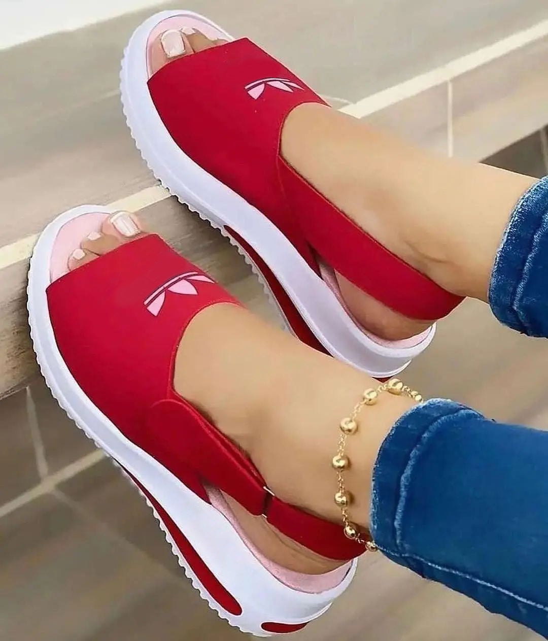 New Womens Shoes Summer Velcro Casual Roman Sandals