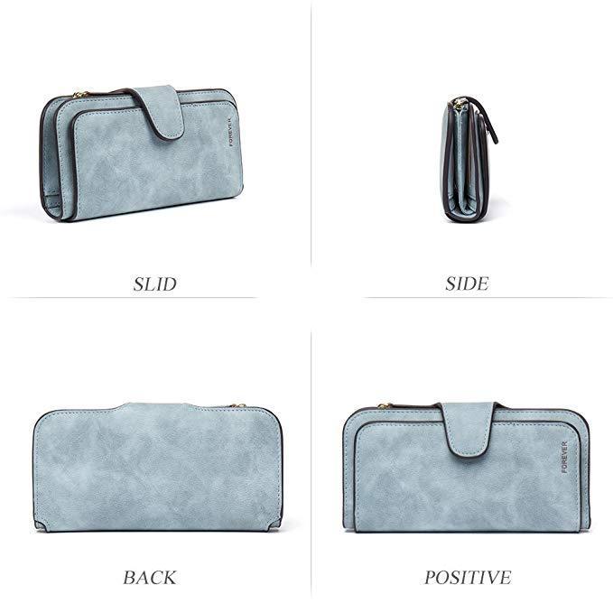 Leather Zipper Long Wallet Card Holder Viconchic
