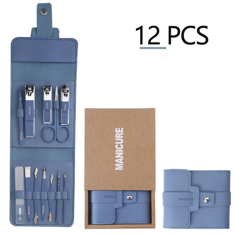 12 16Pcs Set Stainless Steel Nail Clippers Set With Folding Bag