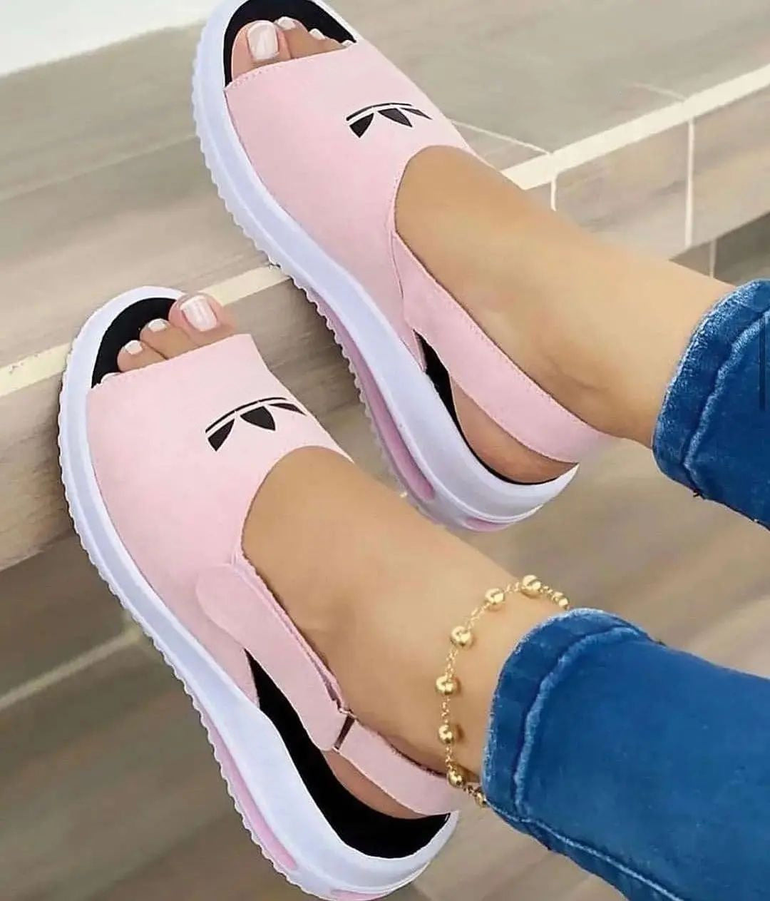 New Womens Shoes Summer Velcro Casual Roman Sandals