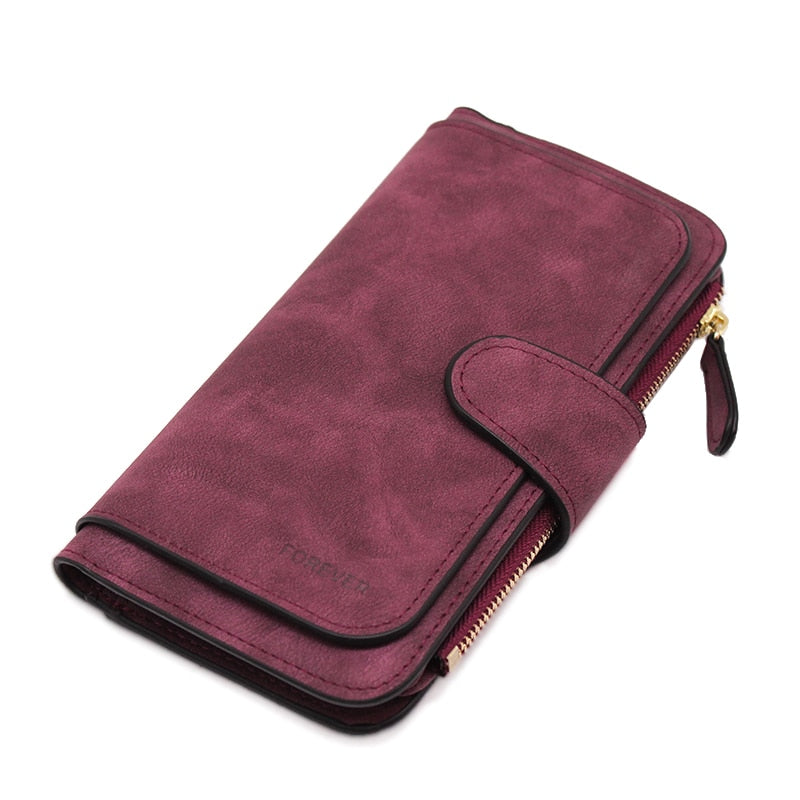 Leather Zipper Long Wallet Card Holder Viconchic